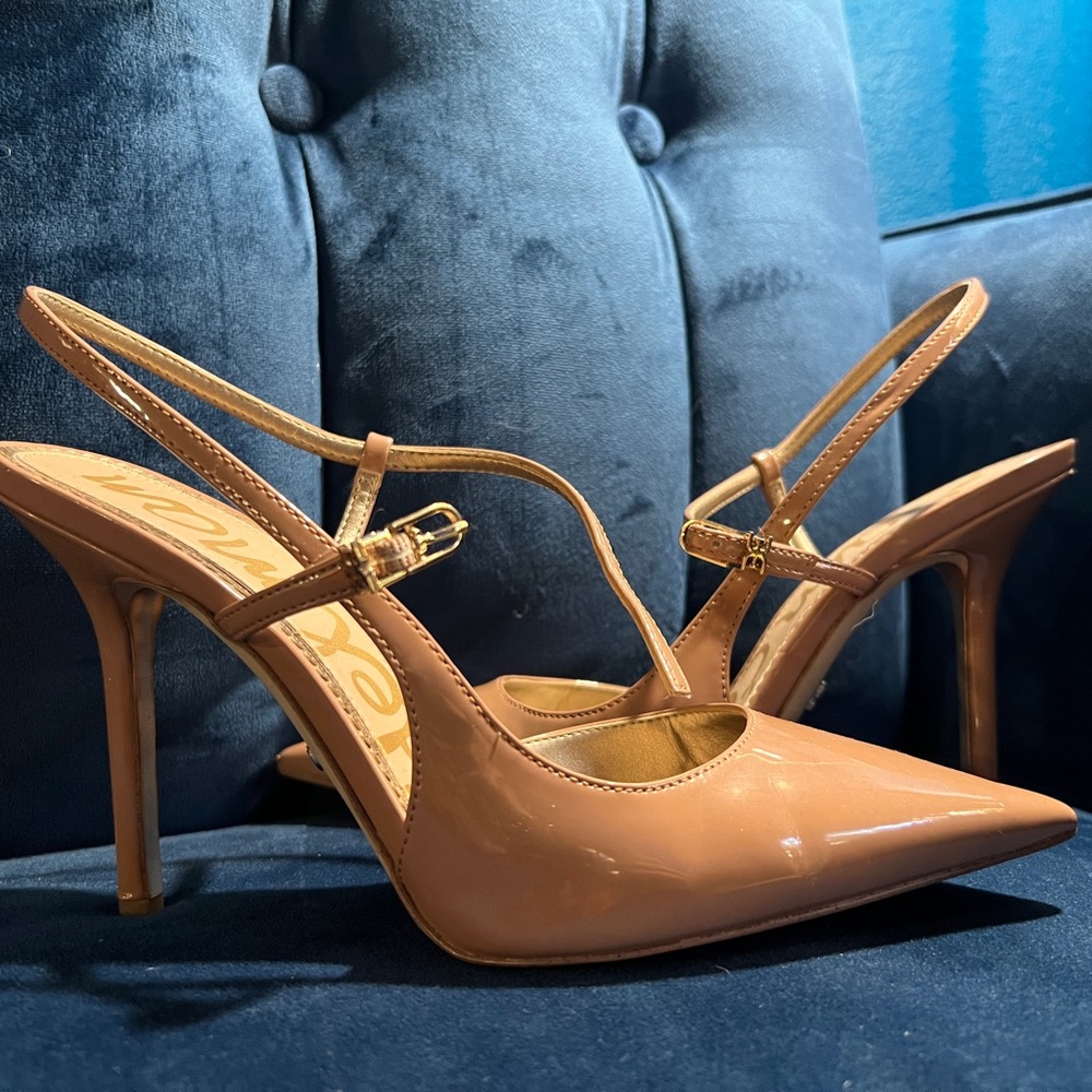 Sam Edelman pumps in a light beige.
